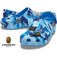 Bape X Crocs-Classic Clog ABC Camo Cave Shoes Camouflage Three Color, Green/Pink/Blue Men'S And Women'S Beach Shoes, Casual Versatile Sandals9