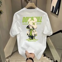 Men's Clothing High-end Personality Printed Short-sleeved T-shirt Men's Duffy Handsome Trendy Printed Round Neck Casual Pure Cotton Half-sleeved