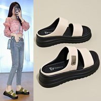 Retro Platform Flip-flops For Women, 2026 Summer New Style, Casual Single-strap Sandals