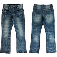 blue y2k boyfriend style men jeans pants hip hop fashion wash Sport vintage baggy mid waist mens flare pants