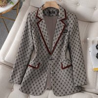 Clothing Socialite Elegant Style Suit Two piece Spring Autumn Printed Suit
