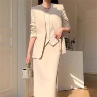 Suit Set Flattering Office Blazer & Skirt Outfit Curvy Figures Professional & Casual Wear