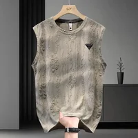 2026 New Design Men's Summer T-shirt Fashionable Outdoor Sports Loose Sleeveless Top - Premium Luxury Round-neck Casual