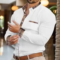 Shirts Minimalist Button Up Shirt Long Sleeved Formal Classic Casual Soft Comfortable MB12