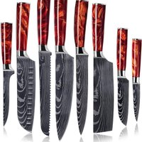 German Steel Damascus Pattern Chefs Resin Handle Cooking Knife Small Kitchen Knife Cutting Fish