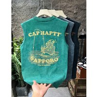 Men's clothing Fashion brand T-shirt vest men's 2024 new sleeveless waistcoat casual round neck pullover sports short-sleeved top