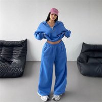 Casual Knit Sweatshirt & Pants Two Piece Set Loose Fit Long Sleeve Autumn Winter Outfit