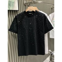 Clothing 26 Fashion Trendy Brand Light Luxury Short Internet Celebrity Niche Hot Diamond High end Round Neck Half