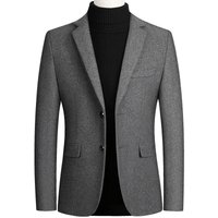 Men’s wool coat slim trench coat thickened men’s solid color coat suit