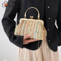 Women Fashion Shopping Colourful Ladies Hobo Straw Girl High-quality Large Bag Casual Hasp For Summer Beach Vacation