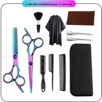 Haircut Set Cross Border Exclusive Gold Stainless Steel Flat Thinning Bangs Tool Hairdressing Scissors