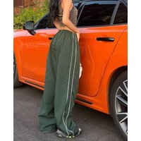 European American Personalized Two Side Drawstring Leisure Elastic Waist Long Pants
