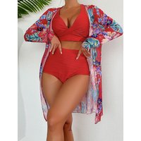 sexy high end sexy printed bikini BIKINI three piece swimsuit