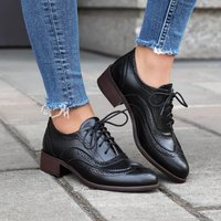 【Pre sale Ships 15 Days】Plus Spring Single Shoes Vintage British Contrast Braddock Deep Lace up Shoes