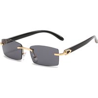 2021 Box Frameless Sunglasses European American Fashion Horn Trimming Glasses Personalized Jelly Sunglasses