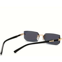 Fashion Rimless Rectangle Fashion Popular Shadow Small Square Sunglasses Female Male Summer Travel Okulos