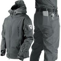 Clothing Shark Skin Tactical Softshell Windbreaker Set Waterproof Fleece Lined Jacket Mountaineering Training Uniform Abrasion Resistant