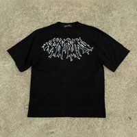 Mother & Minimalist Letter Print V Neck T Shirt Street Style Casual Sporty Y2K Outfit Instagram Worthy Versatile Small Fit