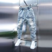 Faionable Men's Jeans Spring Autumn New Style Casual Denim Pants Cuffed Lightweight Cotton Durable Wear Resistant Slim Fit