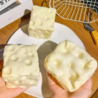 6cm 3D Cheese Cube Squishy Slow Rising Soft Squeeze Fidget Toy Anti Anxiety Stress Relief Sensory Toy #cheese_squishy #fidget_toy #str