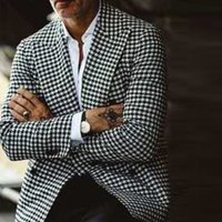 Mans clothing slim plaid casual suit man