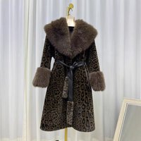 Women's Clothing Autumn And Winter New Mink Velvet Fashionable Leopard Print Women's Golden Mink Velvet Loose Temperament Noble Fur Coat