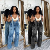  High Waisted Wide Leg Overalls – Vintage Denim Jumpsuit 