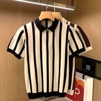 Summer Loose Fit Crew Neck Short Sleeve Knitted Sweater Trendy Casual Pullover Polyester Youthful Popular Style