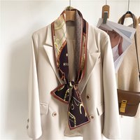 Suit scarf belt small long strip hair band silk scarf thin scarf ribbon binding bag decorative