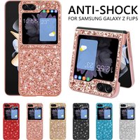Plating Bling Glitte Diamond Case Fo Samsung Galaxy Z Flip5 Flip4 Flip3 5G Shockpoof Bumpe Potection Had Back