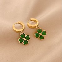 2023 New 2 Vintage Siple Eerald Diaond Heart Flower Earrings Necklace Bracelet Elegant Four-Leaf Clover Fashion ! !