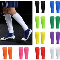 Men's Adult Professional Soccer Shin Guards with Inserts White Training Socks for Outdoor Sports