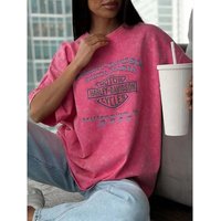 Clothing Printing Loose Fashion All Match Slim Ins Summer Short Sleeved T Shirt