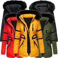 Cotton padded PU Leather Splicing Coat Long Fur Collar Cotton padded Jacket Casual Fashion Warm Cotton padded Jacket