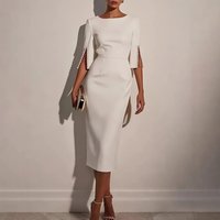 Clothing Spring Summer Solid Commuter Beaded Slim Elegant Dress Clothing