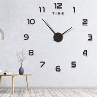Glow Dark Wall Clock Modern Silent Non Ticking DIY Peel & Stick Wall Clock Living Room Bedroom Office Kitchen
