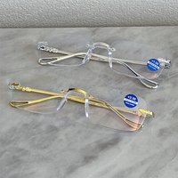 Frameless Diamond Cut Reading Glasses For Men Anti Blue Light Ultra Lightweight High Definition Anti Radiation