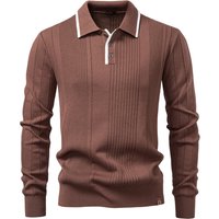  Slim Fit Knit Sweater Turn Down Collar & Zipper Modern Urban Pullover Autumn Winter High Elasticity Viscose Blend