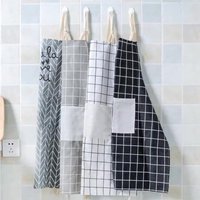 Creative simple kitchen cotton linen apron oil proof thickened waist cooking protective clothing Korean apron spot