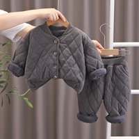 Winter Warm 2025 Clothing Stylish Fleece Thickened Homewear Outerwear Two Piece Set