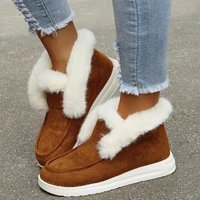 Women’s Shoes solid color suede cotton shoes casual snowshoes low velvet women's cotton shoes