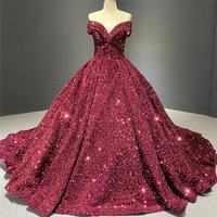Wedding dresses performance costume bride tutu skirt dreamy starry sky one shoulder trailing dress