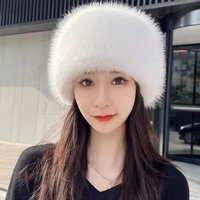 Winter Fox Fur Plush Bucket Thickened Warm Ear Protection Fairy Hat