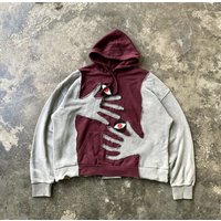 Clothing Personality Trend Dark Retro Ins Foam Printing Loose Hooded Sweatshirt