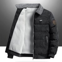 Winter thickened velvet corduroy jacket workwear retro lapel jacket middle aged casual loose cotton coat