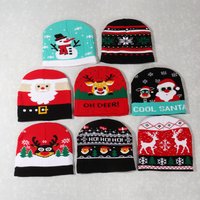 Unisex Christmas knit cold hat warm knit hat for boys and girls the same woolen hat