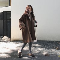 Autumn Winter Woolen Coat Korean Style Elegant Western Style Mid length Cloak Woolen Coat Trendy