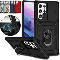 Samsung Galaxy S22 S21 Plus Ultra FE A52 A32 A72 A22 A13 A12 Ring Stand Armor Slide Camera Protection Kickstand Phon