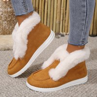 Plus thick soles fleece thick fur suede snow boots to keep warm