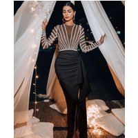 clothing long sleeved hip dress dress